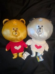 LINE FRIENDS LINE RANGERS金色銀色熊大毛絨公仔