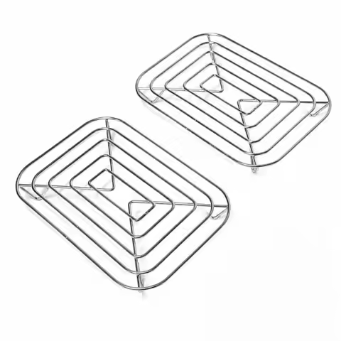 SOFT-For Ninja Crispi DD101 PK1 Model, For Ninja Crispi Air Fryer, 2PCS Rectangular Steaming Rack, A
