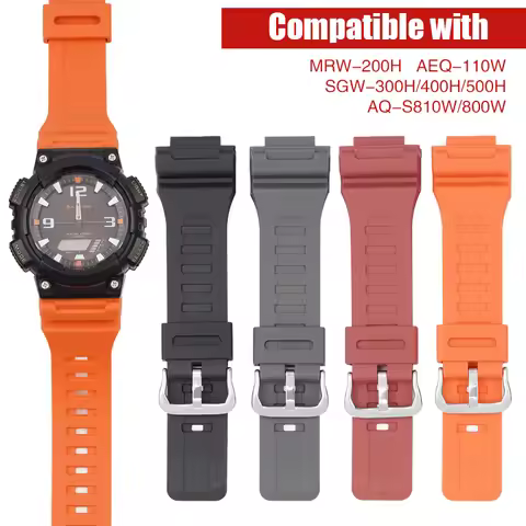 18mm Rubber Resin Strap for Casio G-SHOCK AQ-S810W AQ-S800 AEQ-110 MCW-200H Men Sport Waterproof Rep