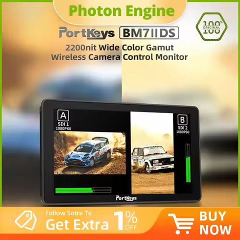 PortKeys BM7 II DS Camera Field Monitor 7″ 2200nit Wide Color Gamut Wireless Camcorder Control Monit