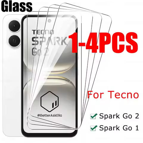 1-4Pcs HD Tempered Glass For Tecno Spark Go 2 Screen Protector SparkGo2 Go1 Go2 SparkGo 1 SparkGo1 4