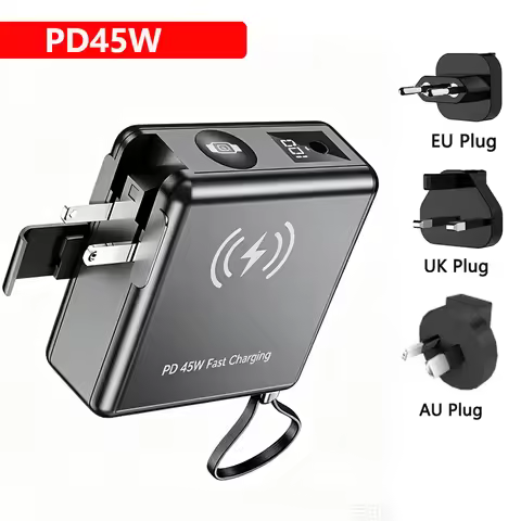 15000mAh Power Bank PD 45W Fast Charger for Laptop Powerbank with Plug Magnetic Wireless Fast Chargi
