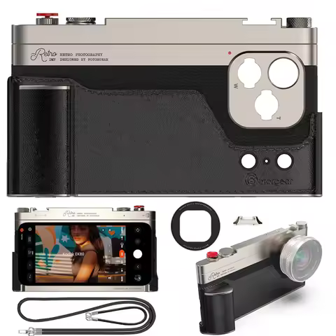 Fotorgear Retro Mobile Phone Case Photography Kit Wireless Camera Cover Case Compatible for iPhone 1