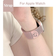 Ladies Cute Cartoon Cat Round Tail Stainless Steel Magnetic Strap Suitable for Apple Watch S11 SE3 U