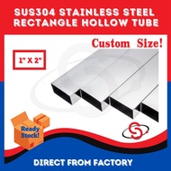 SCM SUS304 Rectangular Hollow Stainless Steel Tube Besi Keluli Hollow Rectangular 304 不锈钢扁通 1” x 2” 