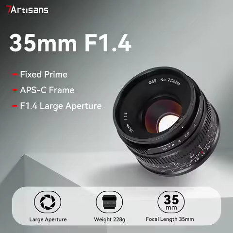 7artisans 35mm F1.4 Mark II APS-C Prime camera Lens For Micro 4/3 ZVE10 A6000 FX30 Fujifilm X-H2 Nik