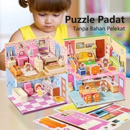 LB Miniature Doll House 3D Puzzle Dollhouse for Kids Handmade Assembly Model House Educational Toy M