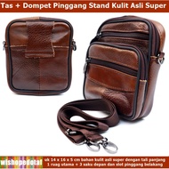 Tas Selempang Kulit Pria Mini Wallet Hp Stand