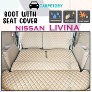 Nissan Grand Livina Car Boot Liner with Seat Cover Cargo Boot Mat Carpet Leather Rear Back