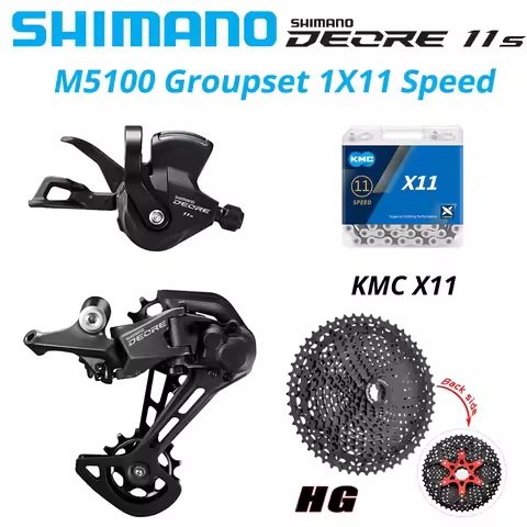 Shimano Deore M5100 1x11 Speed Derailleurs Groupset 11 Speed Right Shift Lever RD KMC CN Chain CS Su