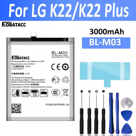 BL-M03 Replacement Battery for LG K22 K22 PLUS LMK200E LMK200B LM-K200 Mobile Phone Battery + FREE T