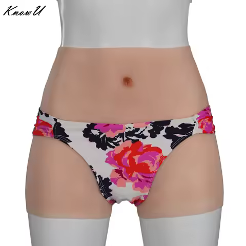 KnowU Silicone Realistic Vagina Pants Crossdresser Cat Pants for Transsexual Sissy Queen Fake Linger
