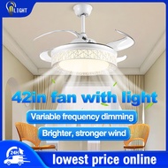 Ceiling Fan with Lamp 42Inch 5 Blade Dc Motor 3 Speed Remote Control Ceiling Fan with Light Kipas 风扇灯