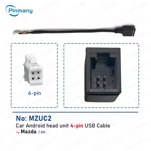 Auto Radio USB Cable Connector MZUC1 4-pin USB2.0 Audio Data Wire Harness Adapter for Mazda3 CX7 CX9