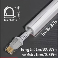 1PC 1m/39.37in TV Cable Management Cord Hider Cord Organizer Raceway Kit System Covers Cables PVC Tr