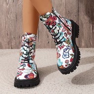 Women's Shoes 3 Colors Large Size 35-43 Autumn Winter Martin Boots European American Trendy 3D Print
