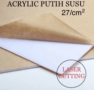 Custom Acrylic Putih Susu 2mm / Akrilik Putih 2 mm Sheet Lembaran