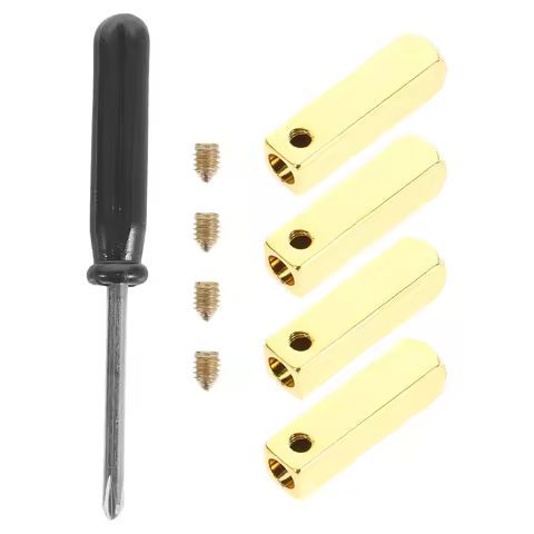 1 Set Golden Shoelace Aglets Quadrilateral Tips Diy Accessories Repair Frayed Laces Smooth Metal End