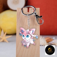 Pokemon acrylic Keychain Eevee Transparent Pendant