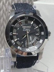 日本限定合作款 Okayama Denim x SEIKO 新款SEIKO  Premier Kinetic Drive Men's Black x Silver