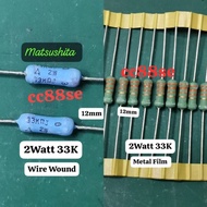 2Watt 33Kohm 2W 33K METAL FILM WIRE WOUND RESISTOR