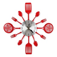 16 Inch Large Kitchen Wall Clocks with Spoons and Forks3D Tableware Wall Clock Room Home Decoration