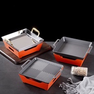 Big Cafe Restaurant Use Grill Pan Seafood Grill Fish Grill Barbecue Pan Grill Steak Pan Dry Pot Lobs