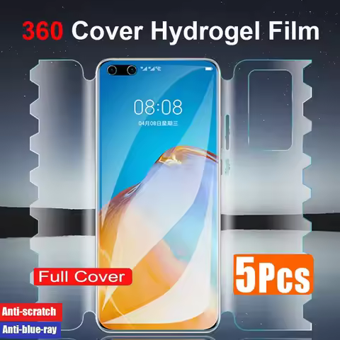 5PCS 360 Hydrogel Film For Huawei P40 P30 P50 P60 Pro Full Cover Soft HD Screen Protector For Huawei