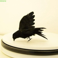 SENKNI Fake Crow Durable Black Bird Deter Miniatures Hunting Decoy Festival Decor Crow Statue