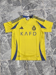 เสื้อบอล Al Nassr เหย้า 24/25 สีเหลือง-น้ำเงิน เกรดแฟนบอล Cristiano Ronaldo CR7