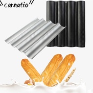 CARNATIO Baguette Baking Tray, Waves Nonstick Baguette Mold,  Bakeware Baking Tool 2/4 Grooves Frenc