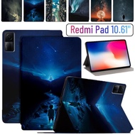 For Xiaomi Redmi Pad 10.61 inch 2022 Kids Tablet Stand Sky Galaxy Pattern PU Leather Flip Book Shockproof Fresh Cute Cover