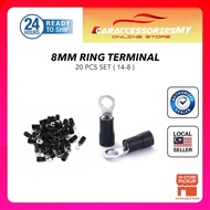 20pcs 8mm Ring Terminals 14-8 Crimp Connector Wire Electric Connector Assortment Fork Terminals for 