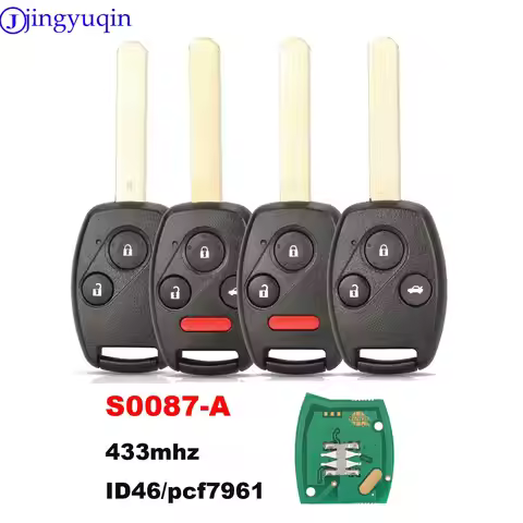 jingyuqin 315/433MHz ID46Chip N5F-S0084A S0087-A Remote Car Key Fob for Honda Civic Coupe Sedan Odys