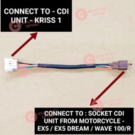 CDI CONVERTER SOCKET - KRISS 1 > PNP > EX5/ EX5 DREAM/ WAVE 100/ 100R/ BONUS/ MR3/ DEMAK 110/ MR1 & 