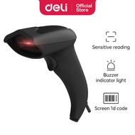 Deli Infrared Barcode Scanner 1D Reader USB CCD Wired Handheld Black