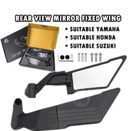 Horus Winglet Side Mirror 28cm Large Full Alloy Adjustable Mirror Mount Walang Grado Clear Lens Univ