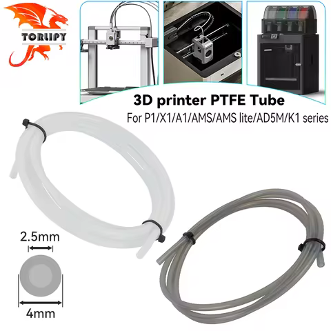 Ptfe Tube inner diameter 2.5mm diameter 4mm length 1m 4m For Bambu Lab A1 A1MINI X1 P1 AMS AMS lite 