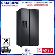 SAMSUNG RS64R5304B4/SS 617L 2 DOOR SIDE BY SIDE REFRIGERATOR WITH WATER DISPENSER, 2 TICKS, FREE DELIVERY, RS64R5304B4