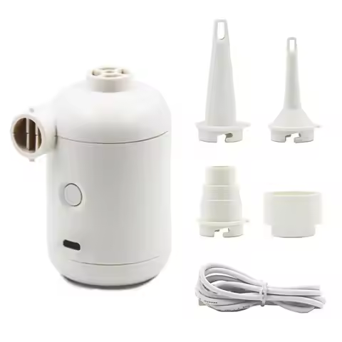 DC 5V Electric Air Pump with 4 Connectors USB Charging Air Inflatable Pump Quick-Fill Durable Mini A