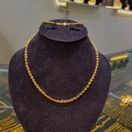 REPLIKA 60 cm thick nori necklace chain 24krt Gold Plated Crum Light Gold 7gram necklace chain for g