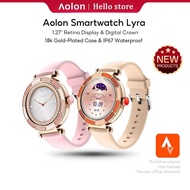 Aolon Lyra Smart Watch Women 18k Gold-Plated Case Bluetooth Call Custom Wallpapers IP67 Waterproof 3