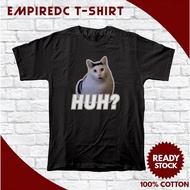 [EmpireDC] HUH Cat Meme Cat Viral Round Neck Cotton T-Shirt