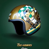GALLOP X 台鋼雄鷹TSG HAWKS 聯名安全帽 3/4半罩安全帽 金色