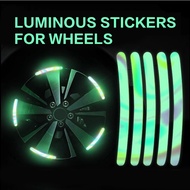 20 PIECES FOR WHEELS LUMINOUS STICKERS/reflective car wheel hub sticker tire rim reflective strips luminous sticker for night driving car-style accessories