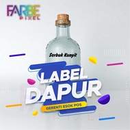 1 pc (1 nama sahaja) CUSTOM LABEL : Size height 2 cm Vinyl Sticker Kitchen Pantry Label Barang Dapur