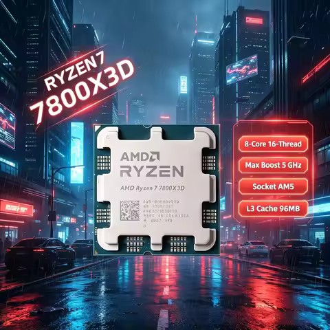 AMD R7 7800X3D CPU Ryzen 7 7800X3D 8-Core 16-Thread 5GHz Unlocked Desktop Processor Socket AM5 Gamin