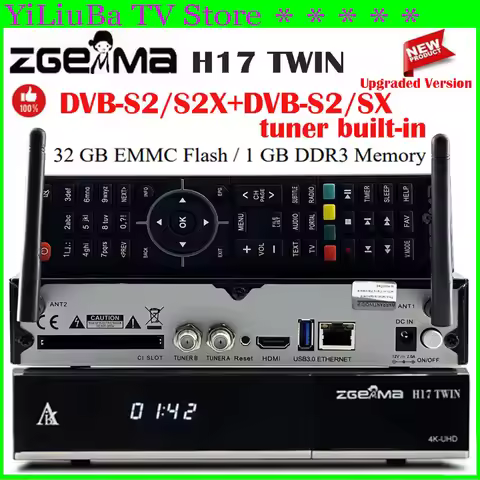 [Genuine]2026 Newest Zgemma H17 TWIN Dual-mode Satellite TV Receiver Enigma2 Linux DVB-S2/S2X+DVB-S2