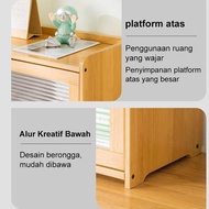 Rak Laci Kosmetik 3 Susun Lemari Mini Tempat Kosmetik Rak Kabinet Dapur bambu Lemari Penyimpanan Rak