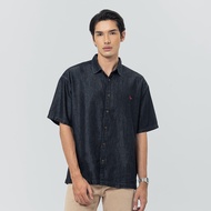 EDWIN JEANS - JOYRIDE - Black Kemeja Denim Casual Pria Lengan Pendek SS - Top Man Shirt